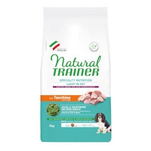 Natural Trainer Light in Fat Adult Small & Toy con Tacchino Crocchette cane - 2 kg