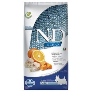 Farmina N&D Ocean Adult Mini Merluzzo, Zucca e Arancia - Set %: 2 x 7 kg
