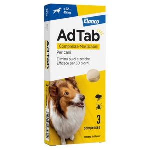 Elanco AdTab compresse masticabili per cani 22-45 kg - Set %: 6 compresse (900 mg)