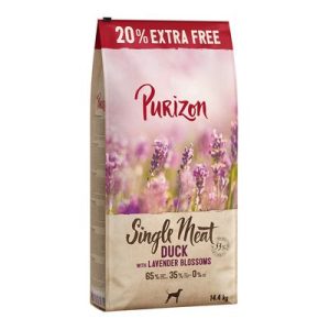 12 kg + 2,4 kg gratis! Purizon Adult Single Meat Crocchette senza cereali per Cani