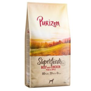Purizon Superfoods con Manzo, pollo, piselli e mele - carne di manzo e pollo in combinazione con piselli e mele - Set %: 2 x 12 kg
