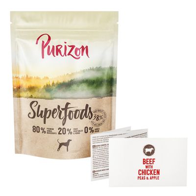 Purizon Superfoods con Manzo, pollo, piselli e mele - 1 kg
