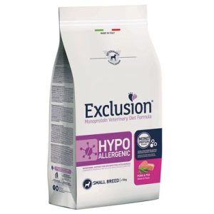 Exclusion Hypoallergenic Small Breed Maiale e Piselli crocchette cane - Set %: 2 x 7 kg