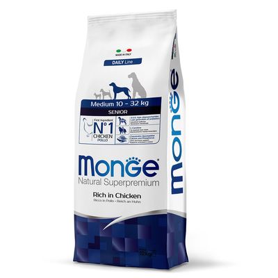 Monge Natural Superpremium Medium Senior Ricco in Pollo - 12 kg