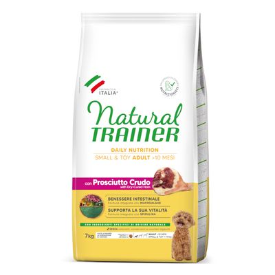 Natural Trainer Adult Small & Toy con Prosciutto Crudo Crocchette cane - 7 kg