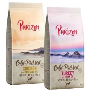 Set prova! 2 x 1 kg Purizon - Coldpressed: Pollo con olio di colza + Tacchino con olio di canapa