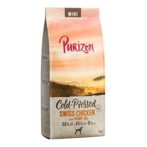 Purizon Coldpressed Mini Pollo svizzero con Olio di canapa Secco per cani - Set %: 2 x 1 kg
