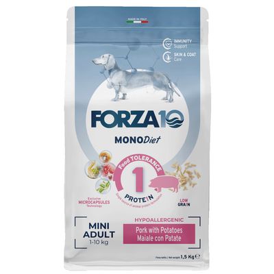 Forza10 Mini Diet Low Grain al Maiale con Patate Crocchette cane - Set %: 2 x 1,5 kg - 2 x 1.5 kg