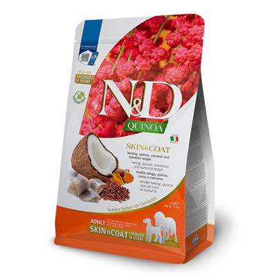 Farmina N&D Quinoa Adult Skin & Coat Aringhe e Curcuma Crocchette cane - Set %: 2 x 7 kg