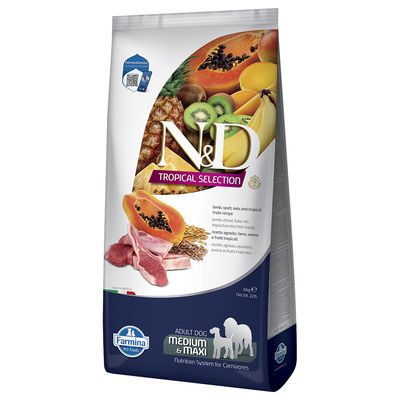Farmina N&D Tropical Selection Adult Medium/Maxi Agnello Crocchette cane - Set %: 2 x 10 kg