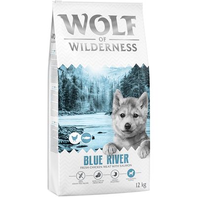 Wolf of Wilderness Junior "Blue River" - Salmone Crocchette cane - Set %: 2 x 12 kg