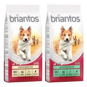 Multipack risparmio! 2 x Briantos - 2 x 14 kg Mix Adult: Agnello + Pollo