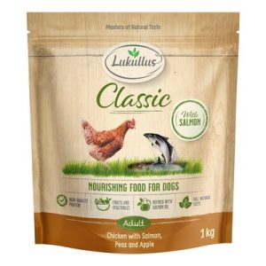 Lukullus Classic Pollo & Salmone - Set %: 5 x 1 kg Nuova ricetta - Set %: 2 x 12 kg