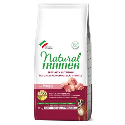 Natural Trainer No Grain Adult Medium & Maxi con Maiale - Set %: 2 x 12 kg