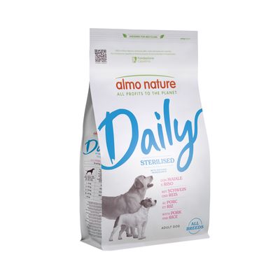 Almo Nature Daily Sterilised all Breeds Maiale & Riso - Set %: 2 x 1,2 kg - 2 x 1.2 kg