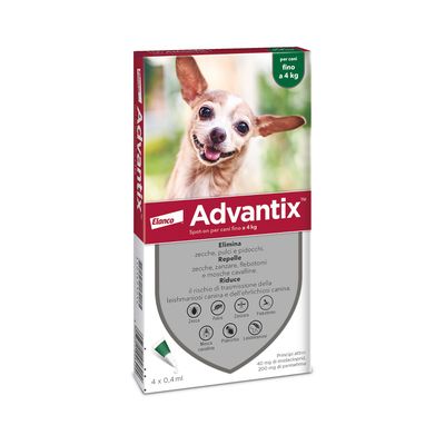 Advantix® Spot-on per cani fino a 4 kg - 4 pipette (0,4 ml)