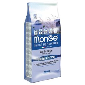 Monge BWild Grain Free All Breeds Adult Acciughe con Patate e Piselli - 12 kg - Set %: 2 x 12 kg