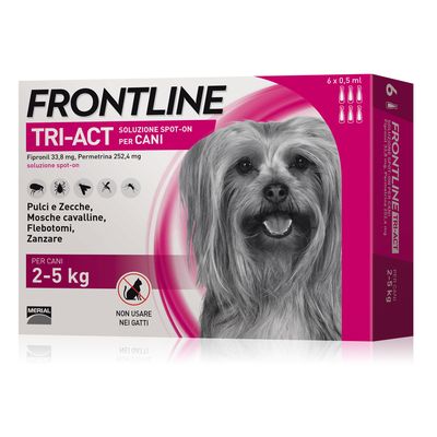 Frontline Tri-Act soluzione spot-on per cani 2-5 kg - 3 pipette (0,5 ml)