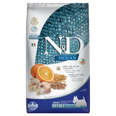 Farmina N&D Ocean Adult Mini Merluzzo e Arancia Crocchette cane - Set %: 3 x 2,5 kg - 3 x 2.5 kg