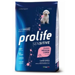 Prolife Sensitive Puppy Medium/Large Agnello & Riso Crocchette cane - 10 kg