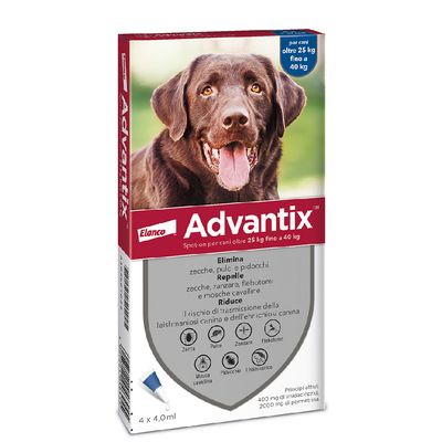 Advantix Spot-on per cani oltre 25 kg fino a 40 kg – 4 pipette (4,0 ml)