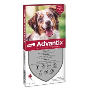 Advantix® Spot-on Antiparassitario per cani oltre 10 kg fino a 25 kg - 4 pipette (2,5 ml)