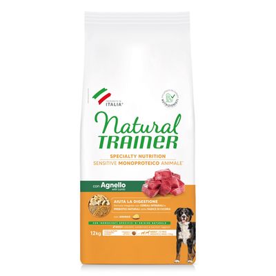 Natural Trainer Sensitive Adult Medium & Maxi con Agnello Crocchette cane - Set %: 2 x 12 kg