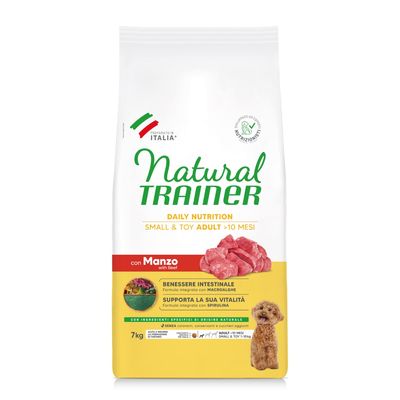 Natural Trainer Adult Small & Toy con Manzo Crocchette cane - Set %: 2 x 7 kg