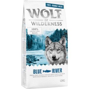 Wolf of Wilderness Adult "Blue River" - Pollo allevato all'aperto & Salmone - 12 kg