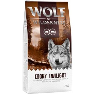 Wolf of Wilderness "Ebony Twilight" Cinghiale & Bufalo - senza cereali - Set %: 2 x 12 kg